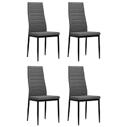 vidaXL Chaises à manger lot de 4 gris clair tissu 