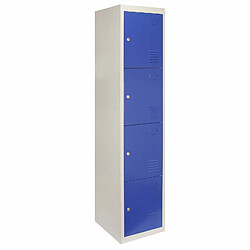 Monstershop Casier Métallique Bleu 4 Portes