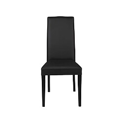 Vente-Unique Lot de 2 chaises TACOMA - Simili noir & pieds noirs