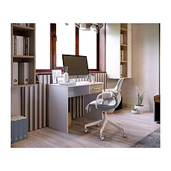 Bureau Petit Tiroir - Décor blanc et chene - L 90 x P 50 x H 74 cm