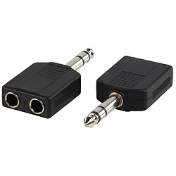 Valueline adapter plug 6.35mm stereo plug to 2 x 6.35mm stereo socket 