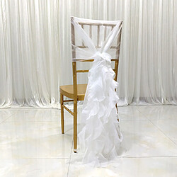 capuchons en mousseline de soie avec volants décor housse de chaise pour mariage événements spéciaux blanc