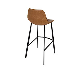 Avis Mes Lot de 2 chaises de bar H80 cm en PU marron - FRANKY