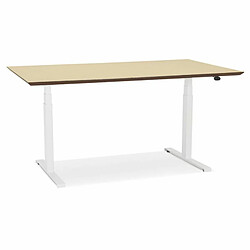 Paris Prix Bureau Électronique Ergonomique Kio 150cm Chêne & Blanc 