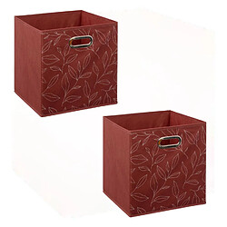 Five Simply Smart Lot de 2 boites de rangement en tissu Minimalist - 31x31x31cm - Rouge