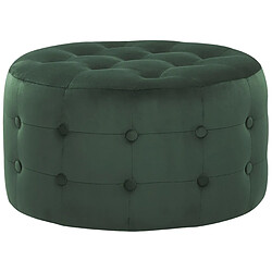 Beliani Pouf en velours vert foncé d 55 cm TAMPA