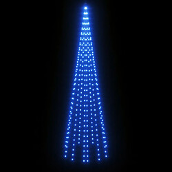 Avis vidaXL Sapin de Noël sur mât de drapeau 310 LED Bleues 300 cm