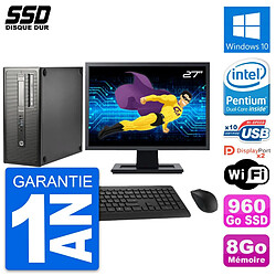 PC Tour HP EliteDesk 800 G1 Ecran 27" G3220 RAM 8Go SSD 960Go Windows 10 Wifi - Occasion