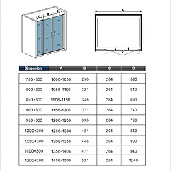 Acheter Aica Sanitaire Porte de douche 105x197cm en verre securit anticalcaire 6mm