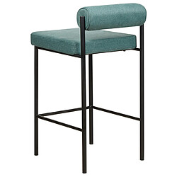 Beliani Tabouret de bar Set de 2 Tissu Bleu paon AMAYA pas cher