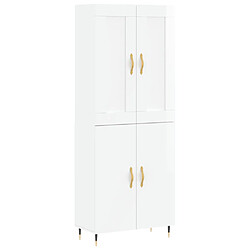 vidaXL Buffet haut Blanc brillant 69,5x34x180 cm Bois d'ingénierie