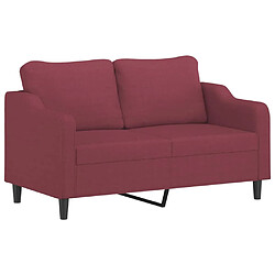 Avis vidaXL Ensemble de canapés 2 pcs avec coussins Rouge bordeaux Tissu