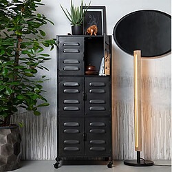 Mes Buffet haut 6 portes 60x41x146 cm en métal noir