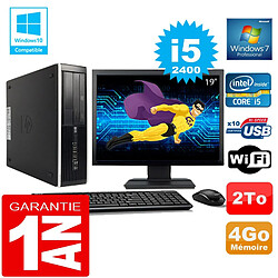 PC HP Compaq 8300 SFF Core I5-2400 Ram 4Go Disque 2 To Wifi W7 Ecran 19" - Occasion