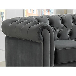 Acheter Vente-Unique Canapé d'angle en velours CHESTERFIELD - Anthracite