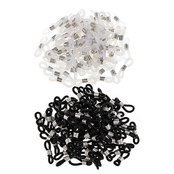 100pcs lanière de chaîne de lunettes finissent antidérapant boucles de bague en silicone blanc