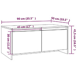 vidaXL Table basse sonoma gris 90x50x41,5 cm bois d'ingénierie pas cher