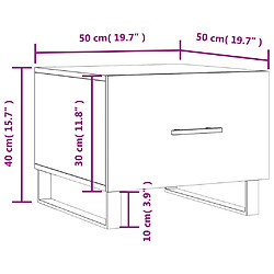 vidaXL Tables basses 2 pcs chêne sonoma 50x50x40 cm bois d'ingénierie pas cher