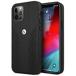 etui bmw bmhcp12lrsppk iphone 12 pro max 6,7" noir coque dur cuir curve perforate 