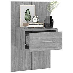 Avis Maison Chic Table de chevet murale - Table de Nuit Sonoma gris