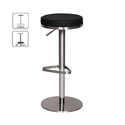 Avis Mes Tabouret de bar rond réglable en hauteur 38x38x57/82 cm en PU noir