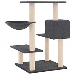 Arbre à chat avec griffoirs,niche pour chat en sisal gris foncé 82,5 cm -MN93427 pas cher