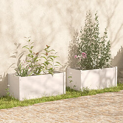 vidaXL Jardinières 2 pcs Blanc 100x50x50 cm Bois de pin massif 