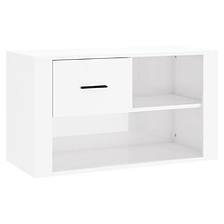 vidaXL Armoire à chaussure Blanc brillant 80x35x45 cm Bois ingénierie