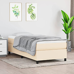 Maison Chic Structures de lit + matelas,Lit à sommier tapissier et matelas pour Chambre Crème 90x190 cm Tissu -MN93736