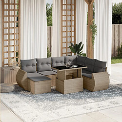 vidaXL Salon de jardin avec coussins 8 pcs beige résine tressée 