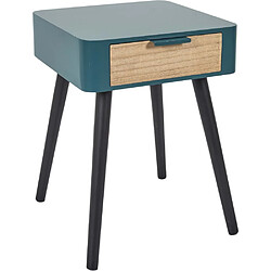 The Home Deco Factory Chevet en bois 1 tiroir Zoran bleu canard.