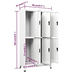 vidaXL Armoire à casiers Blanc 90x45x180 cm Acier pas cher