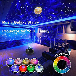 Universal Ciel étoilé Projecteur, Galaxy Planet Projecteur Lumière de nuit LED Lumière avec musique Télécommande Bluetooth Cadeau de fête d'enfant ou cadeau d'anniversaire Lampe de chambre romantique, (noir)