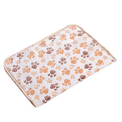 Beige Chaud Patte De Bande Dessinée Impression Coussin Pour Lit Chiot Polaire Douce Couverture Mat-l Paw motif imprimé Blanket