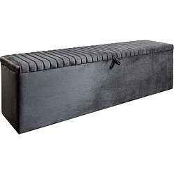 Vivenla Banc bout de lit coffre avec rangement coloris gris design en velours L. 170 x P. 41 x H. 45 cm collection DUBAI