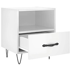 Acheter vidaXL Tables de chevet 2 pcs blanc brillant 40x35x47,5 cm