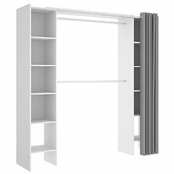 Pegane Armoire placard extensible coloris blanc - Longueur 110-180 x Hauteur 205 x Profondeur 50 cm 