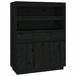 Maison Chic Buffet,Meuble de Rangement,commode pour salon,Cuisine Noir 89x40x116,5 cm Bois massif de pin -MN59411