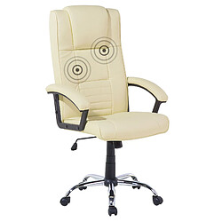 Beliani Fauteuil massant Cuir PU Beige clair COMFORT