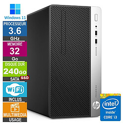 HP ProDesk 400 G5 MT i3-8100 3.60GHz 32Go/240Go SSD Wifi W11 - Reconditionné