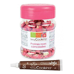 Scrapcooking Pralines rose concassées 145 g + 1 Stylo chocolat 