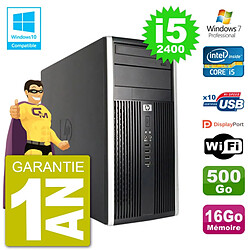 PC HP 6300 MT Intel Core i5-2400 RAM 16Go Disque 500Go Graveur DVD Wifi W7 · Occasion 