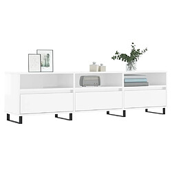 Avis Maison Chic Meuble TV scandinave - Banc TV pour salon blanc brillant 150x30x44,5 cm bois d'ingénierie -MN50029