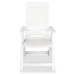 Acheter Maison Chic Lot de 4 Chaises inclinables de jardin - Fauteuil d'extérieur Plastique Blanc -MN79964