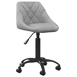 vidaXL Chaise de bureau Gris clair Velours