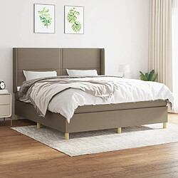 vidaXL Sommier à lattes de lit avec matelas Taupe 160x200 cm Tissu