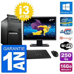 PC Tour Lenovo M93p Ecran 27" Core i3-4130 RAM 16Go Disque 250Go Windows 10 Wifi · Occasion 