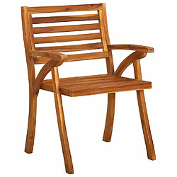 Maison Chic Lot de 4 Chaises de jardin,Fauteuil d'extérieur avec coussins Bois de teck solide -MN22777 pas cher