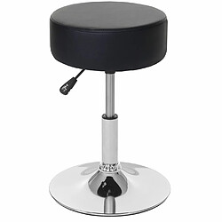 Mendler 2x Tabouret HWC-C22, hauteur réglable, Ø 35 cm ~ similicuir noir