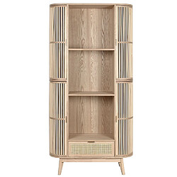 Pegane Etagère, meuble étagère murale en bois coloris naturel - longueur 88 x profondeur 36 x Hauteur 180 cm